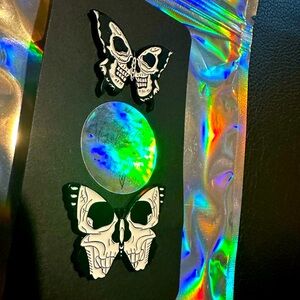 Skull Butterfly Enamel Pins ( 2pk)